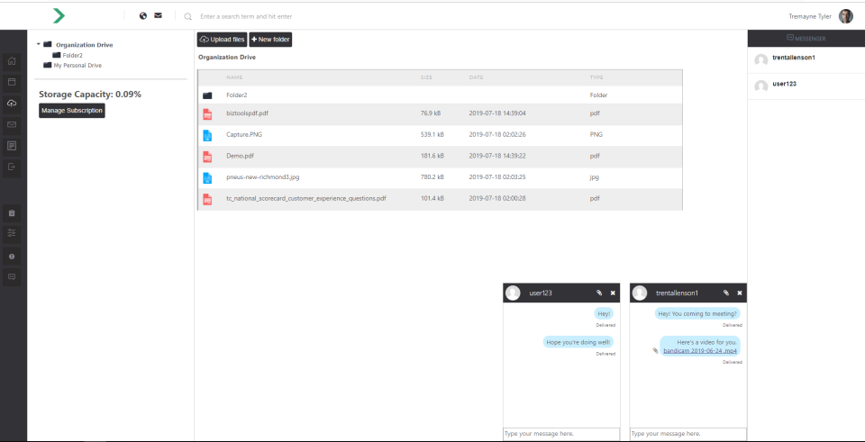 screenshot of Engynn Intranet
